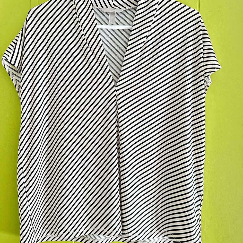 Black and White Striped Blouse